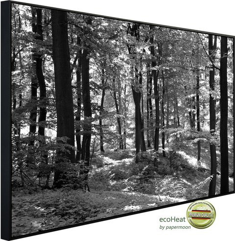 papermoon EcoHeat Infrarotheizung Wald Schwarz Weiss mit Matt-Effekt und App-Steuerung - Bild 1