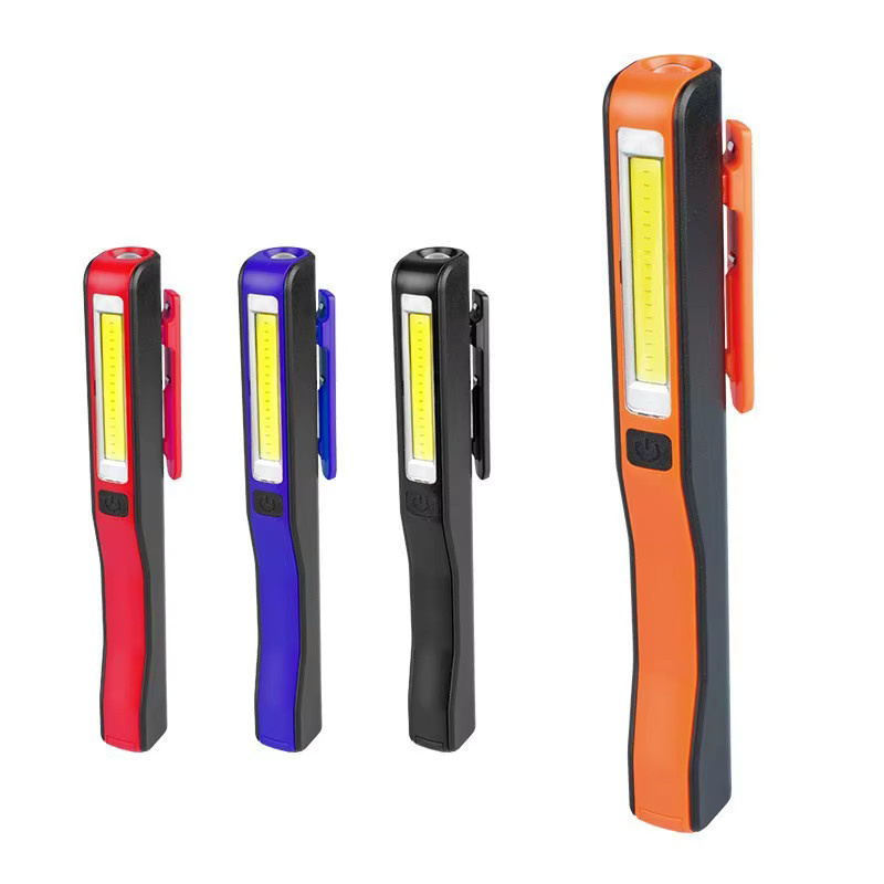QHSPE Multifunktionale Mini-COB-Taschenlampe in Blau mit Magnet und Stiftclip, wiederaufladbare LED-Arbeitsleuchte - Bild 2