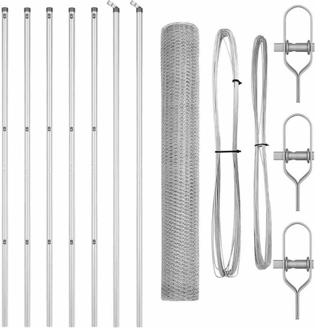 vidaXL Maschenzaun aus Stahl in Silber, B: 10 m, H: 1,2 m, Maschenweite: 13 mm - Bild 1