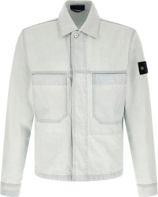 Stone Island Logo Langarm Jeansjacke, Herren, XL - Bild 1
