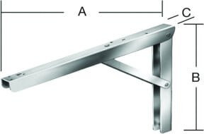 VORMANN Klappträger Multi Line aus verzinktem Stahl in Silber, B: 20,0 cm, T: 30,0 cm - Bild 1
