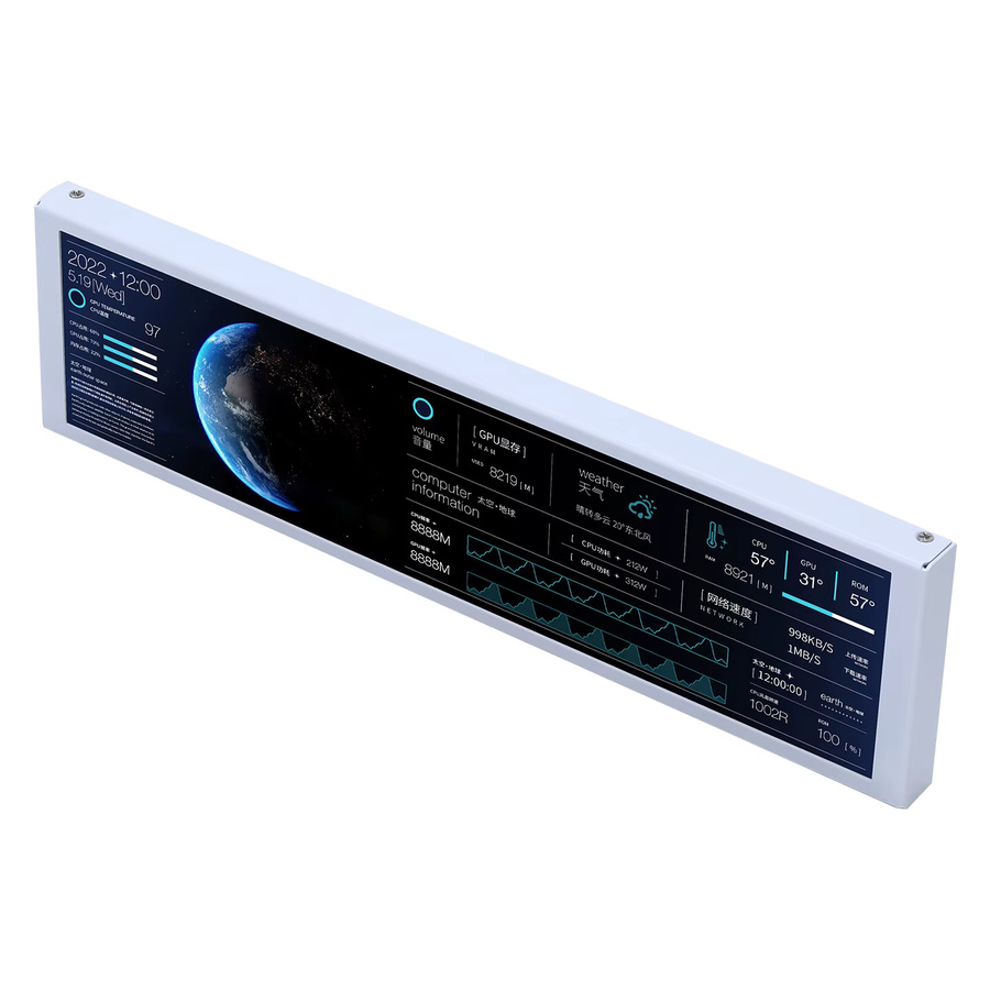 TURZX 9,2 Zoll IPS Sekundärbildschirm mit USB-C Anschluss, Full HD LCD Monitor für Windows 10 11 zur Anzeige von CPU, GPU, RAM und Festplatten, Schwarz - Bild 6