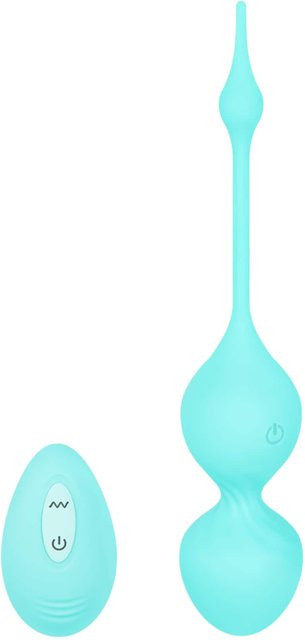 Geschmeidiges Vibro Ei in Grün und Türkis, Länge: 20 cm - Bild 1