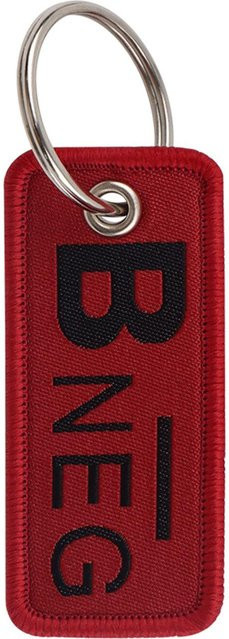 Schlüsselanhänger Blutgruppe, Gestickt, Schwarz, Unisex - Bild 1