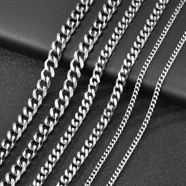 D&Rui Jewelry Kubanische Gliederkette, Edelstahl, Silber, Herren - Bild 1