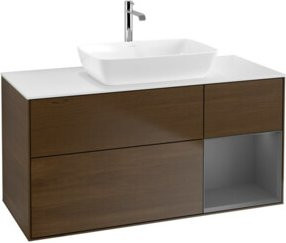 V&B Waschtischunterschrank Finion in Walnuss, Breite: 120 cm, Tiefe: 50,1 cm, Höhe: 50,1 cm - Bild 1