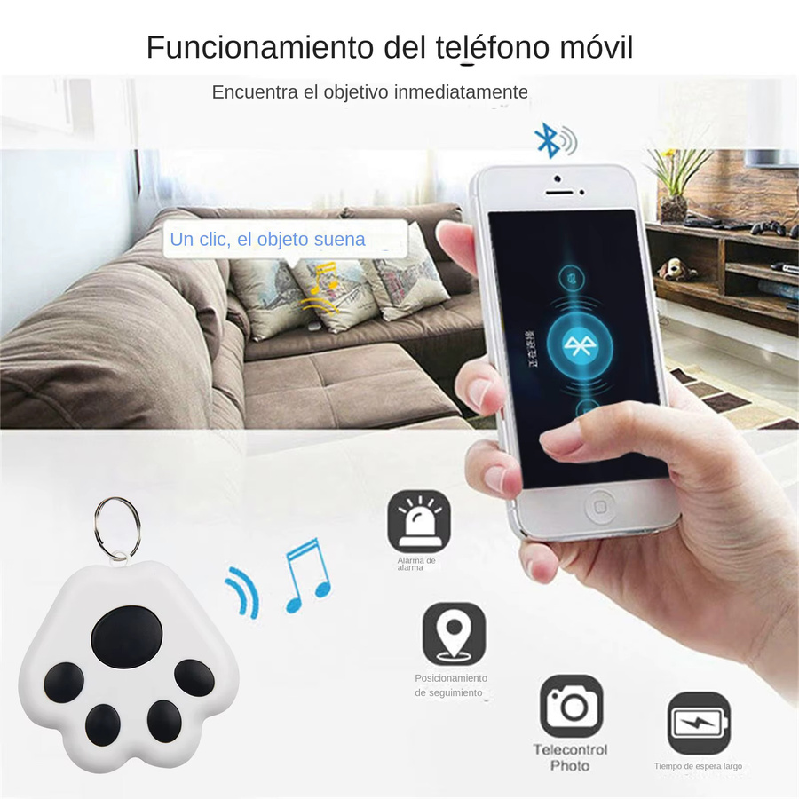 Mrgabwte Mini Fashion Smart Bluetooth GPS-Tracker in Weiß für Hunde, Haustiere, Kinder und Schlüssel - Bild 3