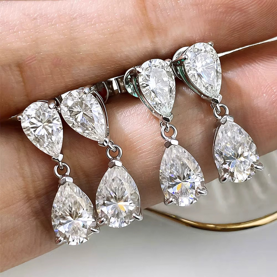 Houtros Tropfenohrringe, Moissanit, 925 Silber, Damen - Bild 3