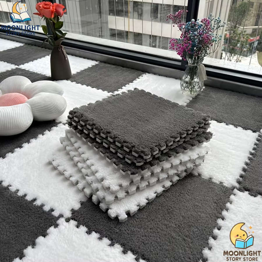 DHDH 10er Set EVA Schaum Puzzle Spielmatte für Babys in Schwarz und Weiß, weiche Bodenmatte für Wohnzimmer und Kinderzimmer - Bild 1