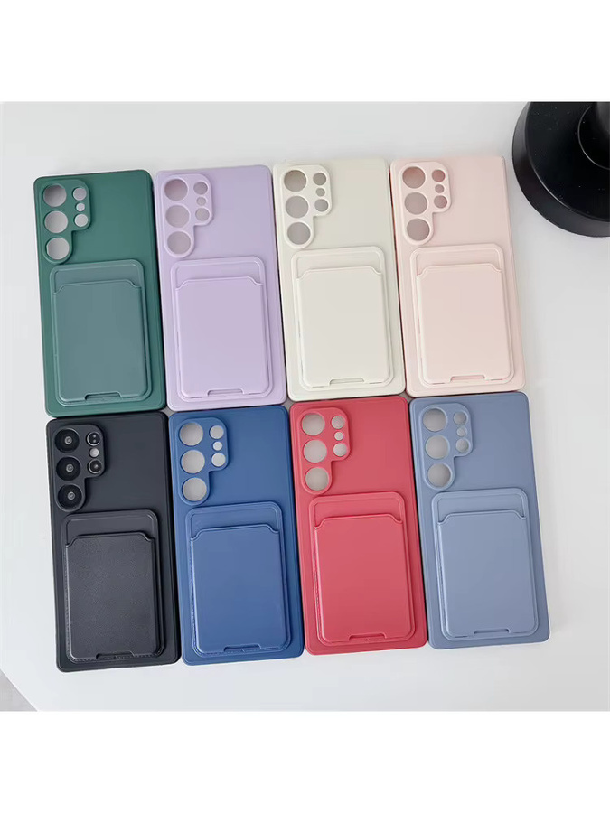 Luxus Handyhülle mit Kartenfach und Brieftaschenhalter für Samsung Galaxy S25 S24 S23 S22 Ultra Plus FE A56 A72 in Schwarz - Bild 3