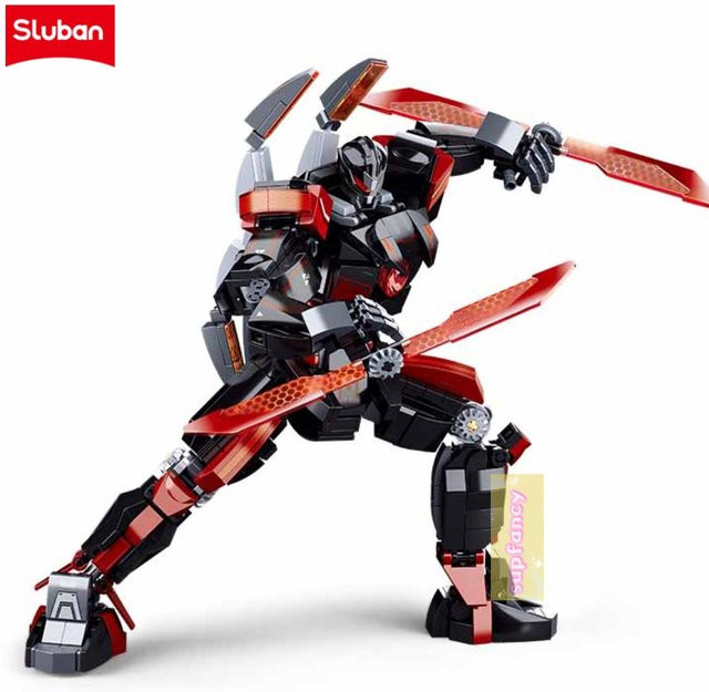Sluban Schwarz-Roter Mecha-Roboter, Konstruktionsspielzeug - Bild 1