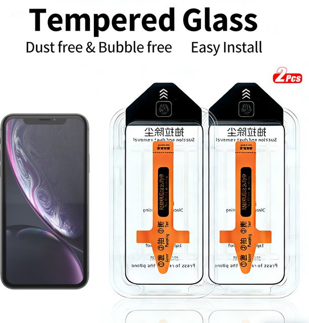 RYWILL Displayschutzfolie aus gehärtetem Glas für iPhone XR, iPhone X und iPhone XS Max, 2 Stück, transparent - Bild 1