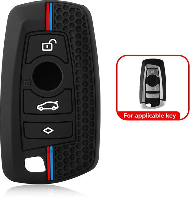 Silikon Auto Schlüsselhülle Abdeckung in Schwarz für BMW 1er 3er 5er Serie F20 F30 G20 F10 G30 X3 F25 X4 I3 M3 M4 - Bild 1