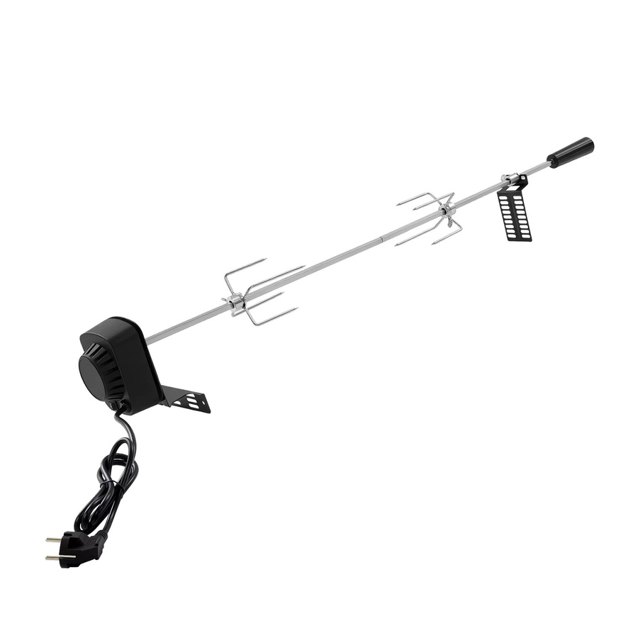 Bymaocar Automatischer Elektrischer Drehspieß in Silber für Outdoor-Grillen und Camping, 220-240V, 360 Grad rotierend - Bild 4