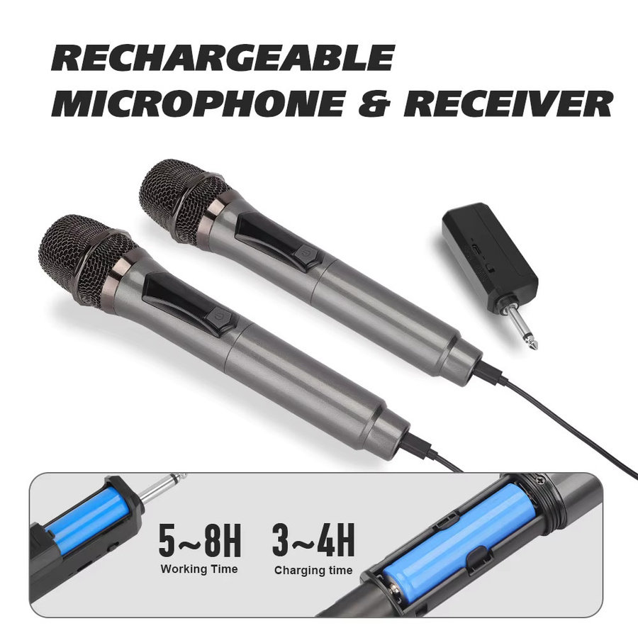 LMBGM W7 2,4G Kabelloses Aufladbares Handmikrofonsystem mit Langer Akkulaufzeit für Kirchen, Karaoke und Outdoor-Auftritte - Bild 3