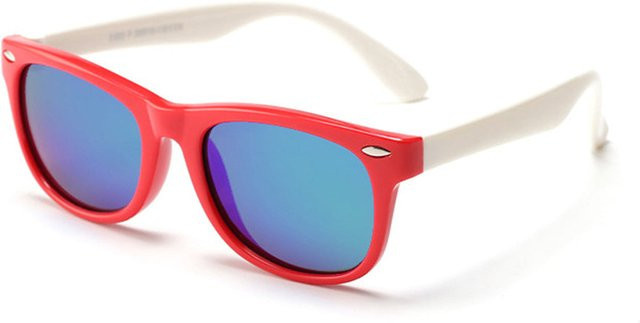 Techsuit D802 Kinder-Sonnenbrille, Vollrand, Square, Rot, Kunststoff - Bild 1