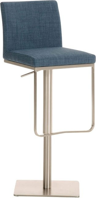 TPFLiving Barhocker Panda mit Edelstahlgestell und Stoffbezug in Blau, Höhe: 109 cm, Breite: 44 cm, Tiefe: 42 cm - Bild 1