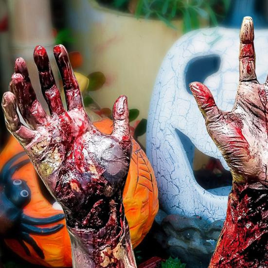 Shunfengshunshui Halloween Kartenstecker mit Blut-Geisterhand-Motiv in Mehrfarbig für gruselige Garten-Dekoration - Bild 4