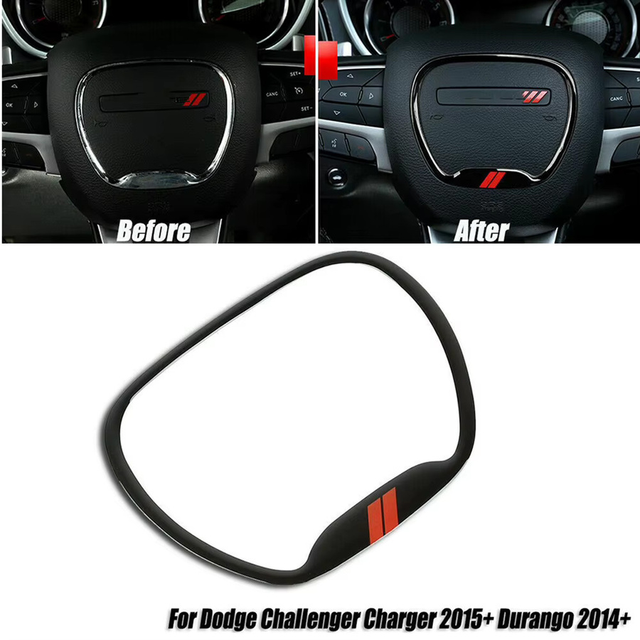 NIGHTKIST Lenkrad Zierleisten Abdeckung für Dodge Challenger, Charger und Durango in Schwarz - Bild 3