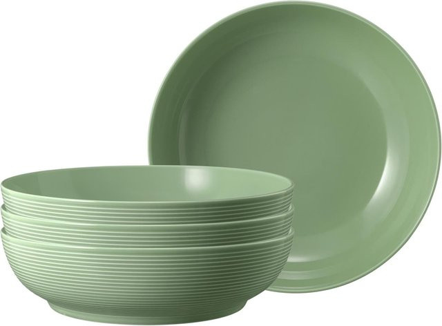 Seltmann Weiden Foodbowls Beat Color Glaze aus Porzellan, Grün, 4er Set, Durchmesser: 25,5 cm - Bild 1