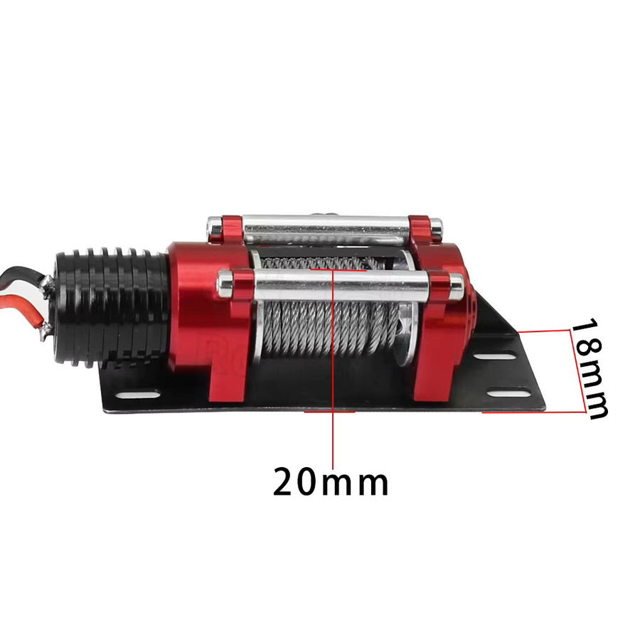 BDXRc RC Auto Metall Stahl Wired Automatische Simulierte Winde, Rot - Bild 2