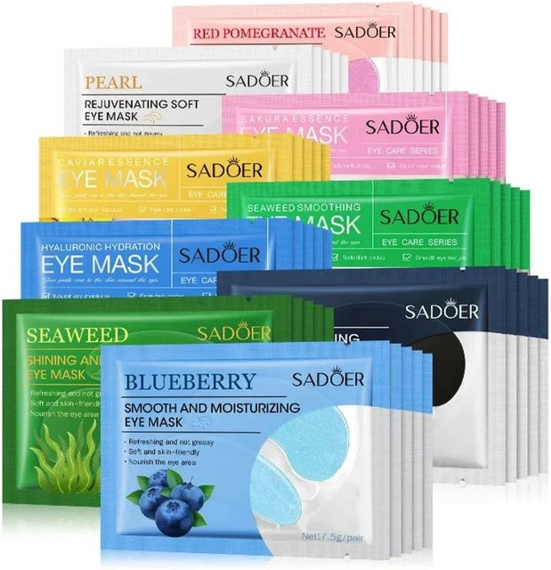 SADOER Crystal Collagen Augenmaske, 10 Paar, Gel, Unisex - Bild 1