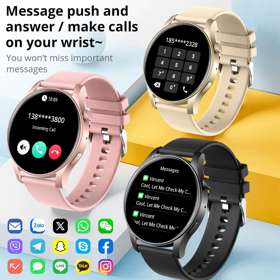 COLMI V73 Smartwatch mit AMOLED Display, Bluetooth Anrufe und Fitness Tracking für Männer und Frauen in Schwarz oder Pink - Bild 3