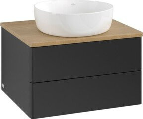 V&B Waschtischunterschrank Antao mit Beleuchtung, Eiche Honig braun lackiert, B/T/H: 60 x 36 x 50 cm - Bild 1