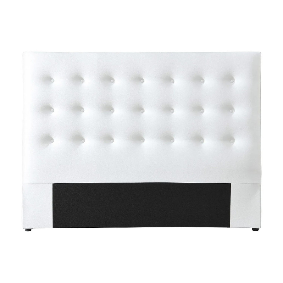 Vente-unique Bettkopfteil Francesco Modern Weiß, gepolstertes MDF-Panel mit Kunstleder, Breite: 184,5 cm - Bild 2