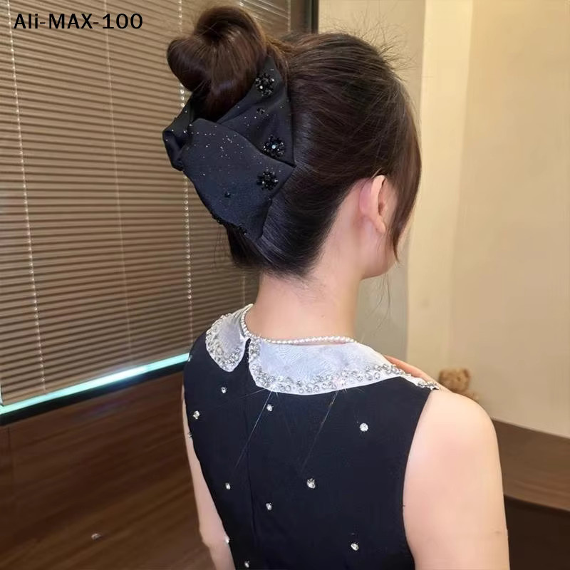 AyS Haarspange mit Strass-Schleife und Perlen, Damen - Bild 3