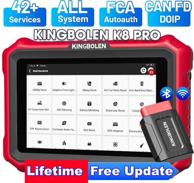 KINGBOLEN K8 PRO K8 ELITE Bluetooth OBD2 Auto-Diagnosegerät mit ECU-Codierung, bidirektionalem Test, CAN FD und DOIP sowie 42 Reset-Funktionen - Bild 1