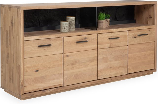 Sideboard MONDO VIVANTO aus Wildeiche Bianco Massivholz in Braun mit Softclose-Funktion, B/T/H: 181 x 45 x 88 cm - Bild 1