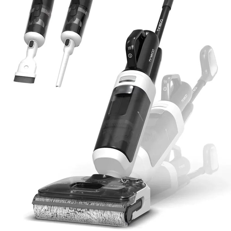 Tineco FLOOR ONE Switch S6 Stretch Breeze 2-in-1 Nass-Trockensauger in Weiß mit 60 Min. Laufzeit, 180° Lay-Flat Funktion, Selbstreinigung und Anti-Wickel-Design für Tierhaare und Polster - Bild 8