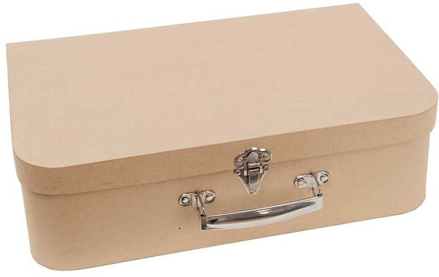 Rico Design Koffer aus Pappe in Braun und Natur, B/T/H: 12 x 5 x 8 cm - Bild 1