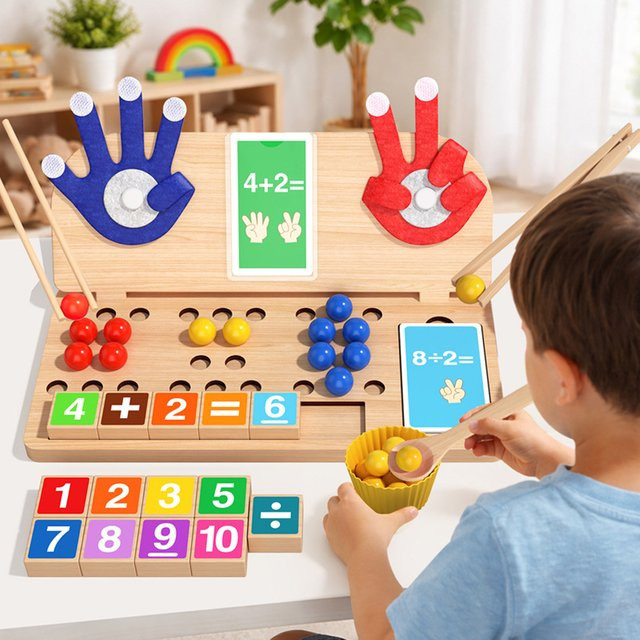 kicala Montessori Mathematik-Lernspielzeug, Holz, Bunt / Mehrfarbig - Bild 1