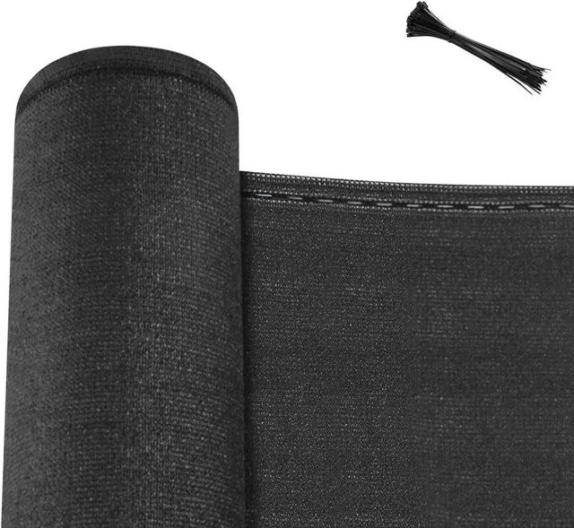 WOLTU Zaunblende Sichtschutz Schattiernetz aus HDPE in Anthrazit, B: 1 m, L: 25 m - Bild 1