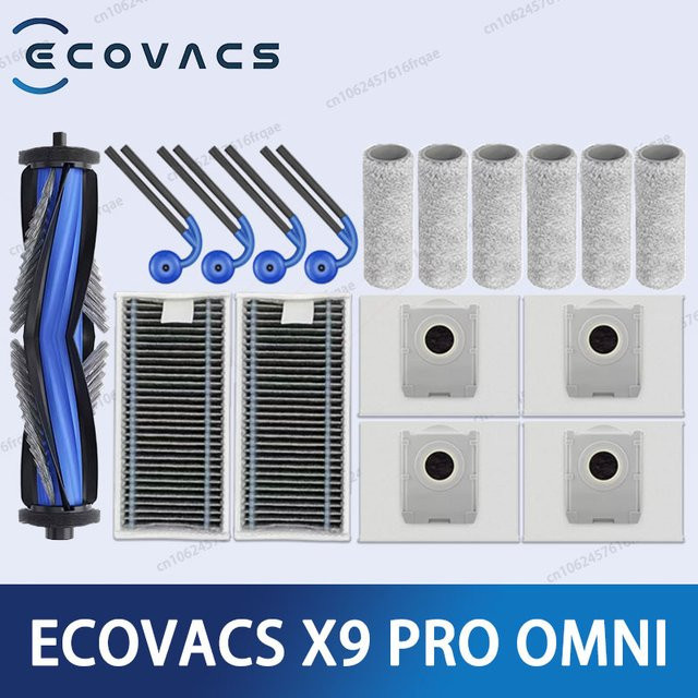 Ecovacs X9PRO OMNI/DEX61-P Zubehörset für Robotstaubsauger mit Hauptbürste, Mopptüchern, HEPA-Filtern und Staubbeuteln in Multicolor - Bild 1