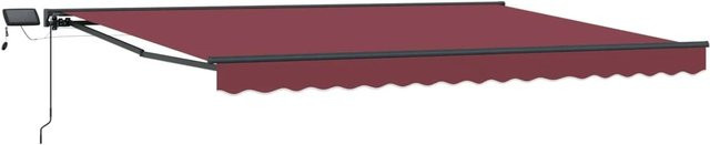 vidaXL Manueller Markisenrahmen mit LED-Beleuchtung in Bordeauxrot und Anthrazit, B: 450 cm, T: 350 cm - Bild 1
