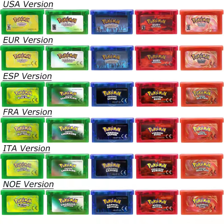 Bandai Pokemon GBA Videospiel-Cartridge 32-Bit RPG in 6 Sprachen für DS, NDS und GB, Multicolor - Bild 1