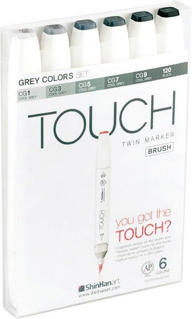 ShinHan TOUCH Twin Brush Marker Grautöne für Profis - Bild 1