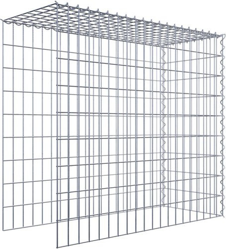 Gabiona Anbaukorb Typ 4 aus Stahl in Silbergrau, B/T/H: 90 x 40 x 100 cm - Bild 1