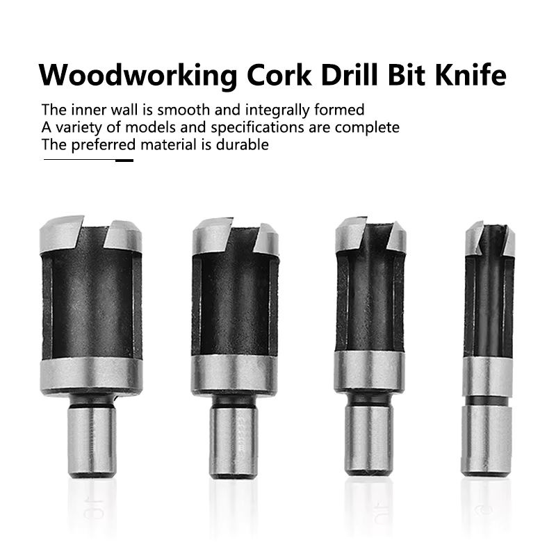 XCAN 8-teiliges Holzstopfen-Schneider-Bohrer-Set mit rundem Schaft, Klaue und konischem Bohrer für die Holzbearbeitung, Durchmesser: 6 mm, 10 mm, 13 mm, 16 mm - Bild 4