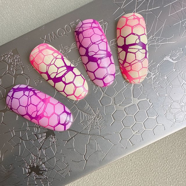 XMQ Nagelkunst-Stempelplatten, Netz-Muster, Ketten-Bildplatten - Bild 1