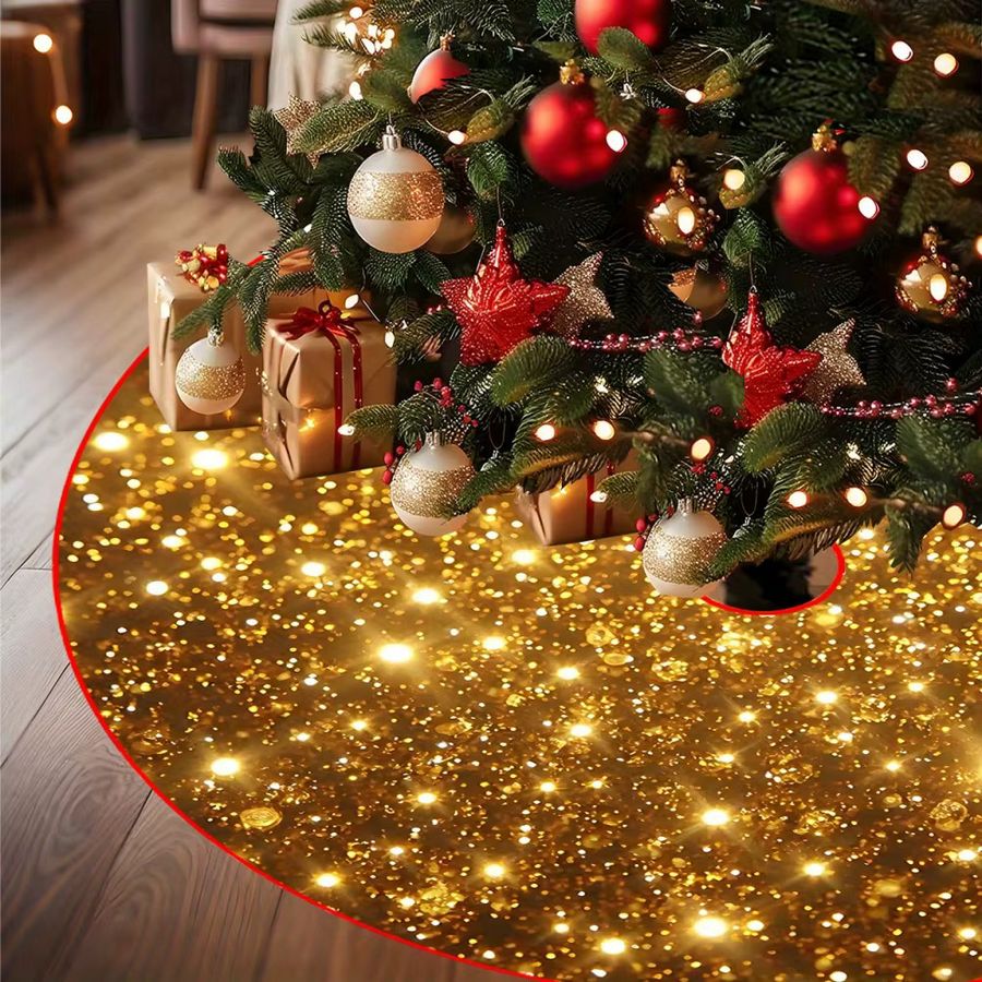 Vikama Runder Weihnachtsbaumrock in Gold für deine Weihnachtsdekoration - Bild 2