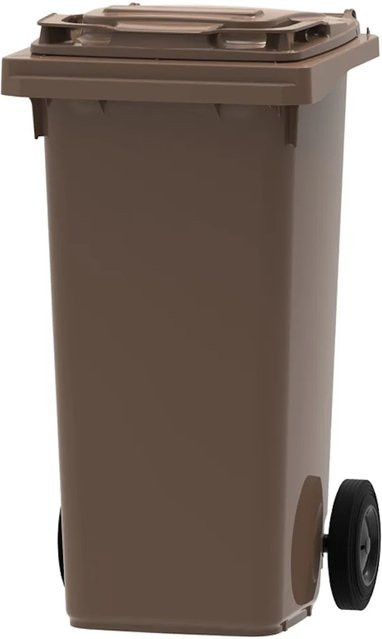 PROREGAL Mülltonne Müllgroßbehälter mit 2 Rädern, 120 Liter, Braun, H x B x T: 97,4 x 47,9 x 55,5 cm - Bild 1