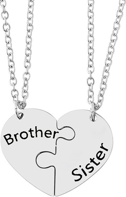 konminry Halsketten-Set mit Anhänger, Edelstahl, Silber, Herz, Unisex - Bild 1