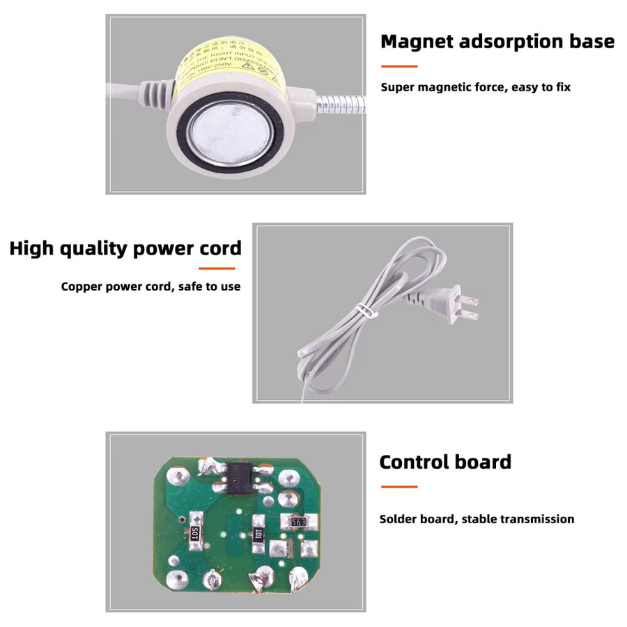 diymore Magnetische LED-Arbeitsleuchte in Weiß mit verstellbarem SMD-Licht für Werkbank und Bohrmaschine - Bild 3