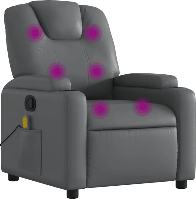 vidaXL Massagesessel Grau mit Kunstleder und Armlehnen - Bild 1