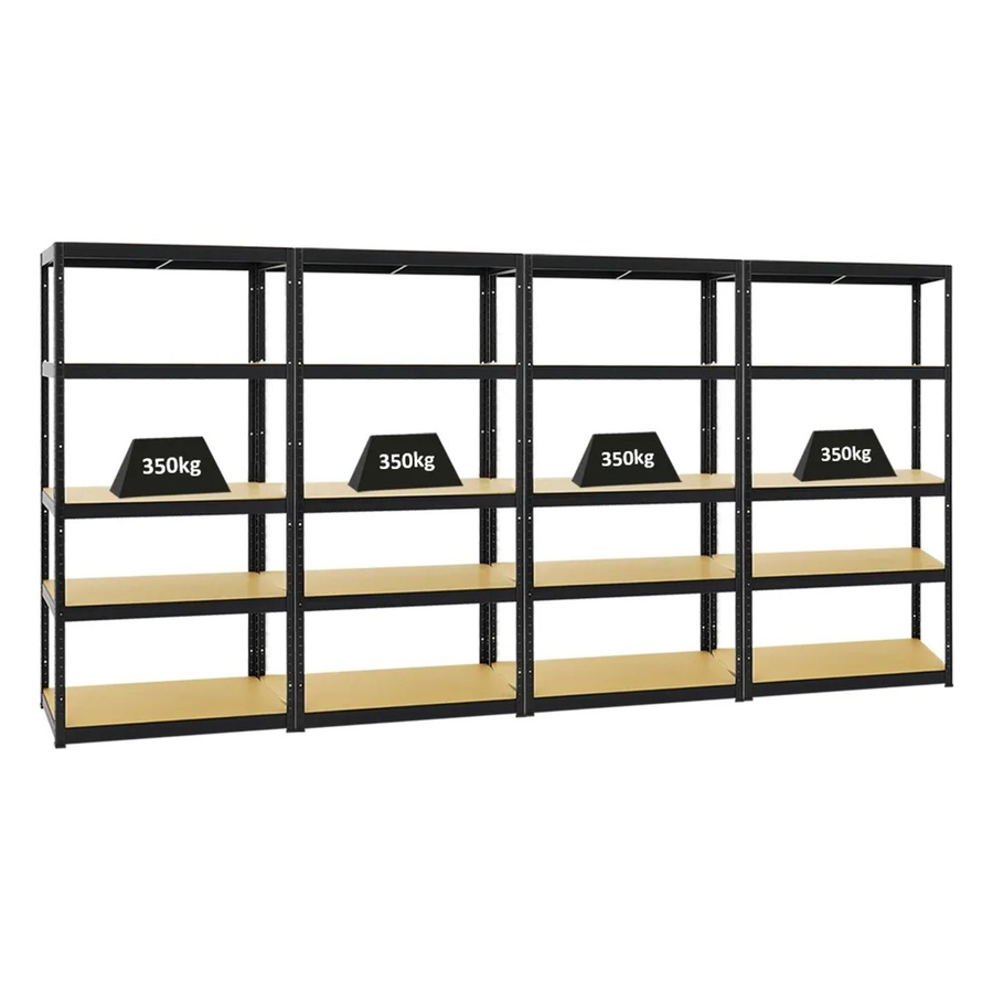 PROREGAL Schwerlastregal Slim Elephant Schwarz, 5 Ebenen, H x B x T: 180 x 90 x 45 cm - Bild 2