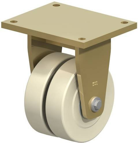 Blickle Doppel-Bockrolle BSD-GSPO 200K in Beige mit 200 mm Rad-Durchmesser und einer Tragfähigkeit von max. 5400 kg - Bild 1